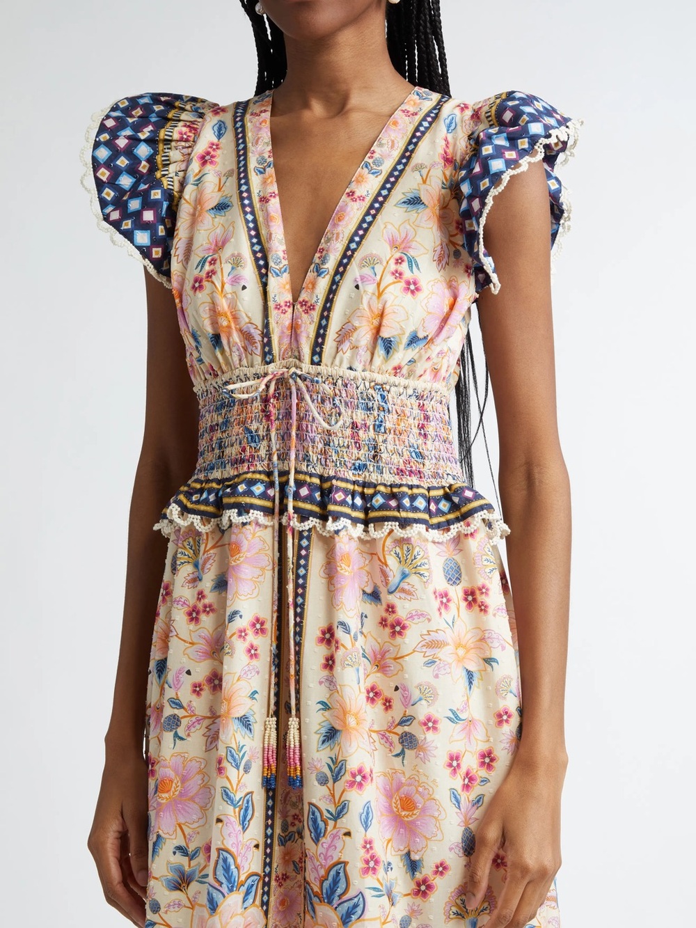 FARM RIO Superbloom Tapestry Cream Maxi Dress - Picture 3 of 7